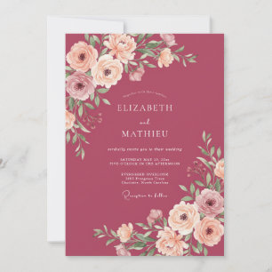 Berry Lush Romantic Wedding Invitation