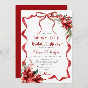 Berry Merry Little Christmas Floral Bridal Shower  Invitation