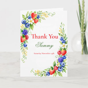 Berry Mix Baby Shower Thank You Card