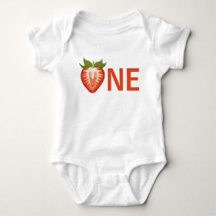Berry One Strawberry Girl first birthday  Baby Bodysuit