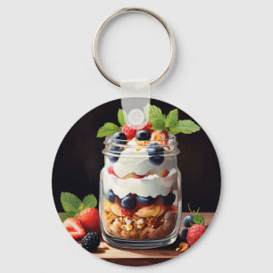 Berry Parfait in Glass Jar Key Ring