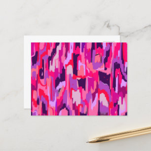 Berry Patch: Red and Pink Abstract  Postcard