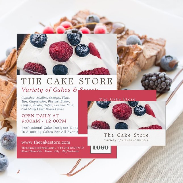 Berry Pie, Cakery, Cake Store Advertising Flyer (Creator Uploaded)