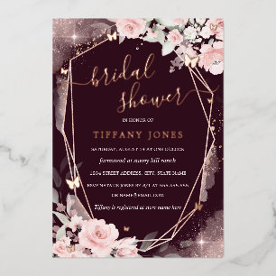 Berry Pink Butterfly Floral Bridal Shower
