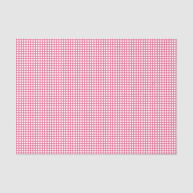 Berry Pink Coloured Gingham Check Pattern Tissue Paper (Front)