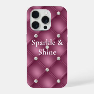 Berry Pink Diamond Tufts Christmas iPhone 15 Pro Case