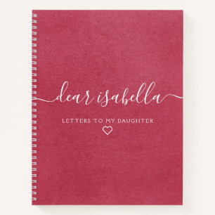 Berry Pink Elegant Dear Daughter Memory Notebook