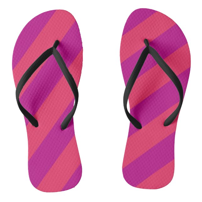 Berry & Pink Fruit Stripe | Any Size | Custom Jandals (Footbed)