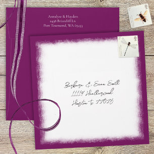 Berry Pink Pre-addressed Wedding Invitation Envelope