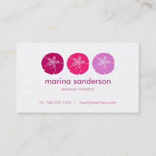 Berry Pink, Sand Dollar Business Cards