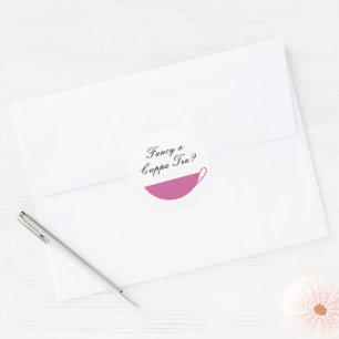 Berry Pink Teacup Envelope Seal & Sticker