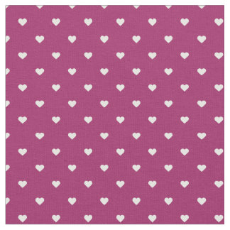 Berry Purple Polka Dot Hearts Fabric