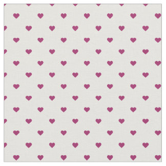 Berry Purple Polka Dot Hearts Fabric