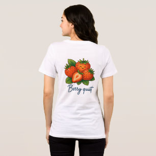 Berry Quiet Cute Strawberry Pun   Funny Fruit  Tri-Blend Shirt