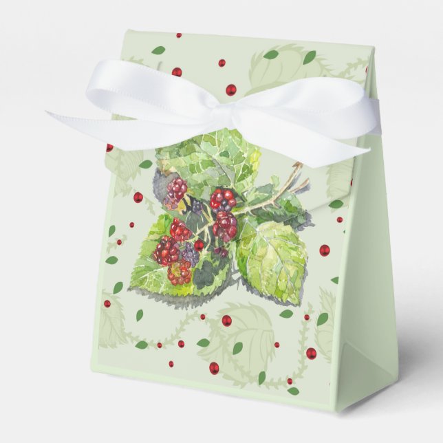 Berry red and black blackberries favour box (Front Side)