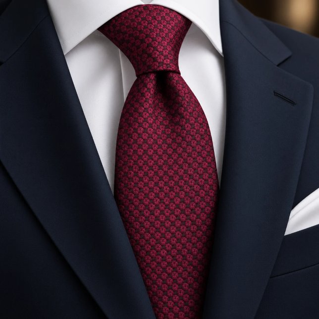 Berry Red Basketweave Texture Solid Tie (Creator Uploaded)