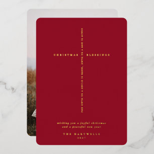 Berry Red Scripture Cross Photo