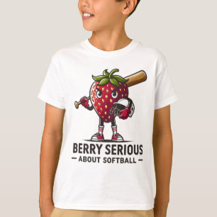 Berry Serious About Softball! Strawberry Softball  T-Shirt
