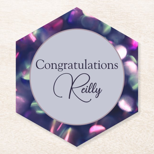 Berry Sparkle Customisable Paper Coaster (Front)