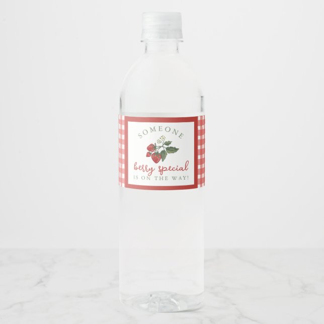 Berry Special Baby Shower Water Bottle Label (Front)