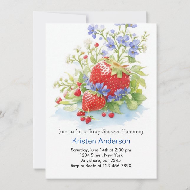 Berry Special Boy Baby Shower Celebration Invitation (Front)