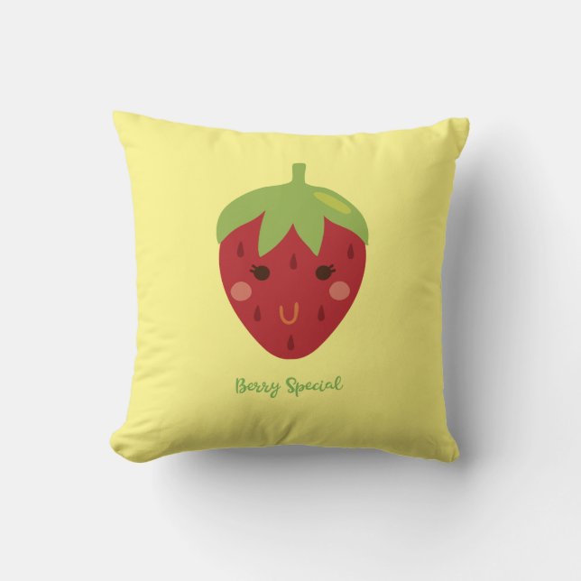 Berry Special Smiling Strawberry  Cushion (Front)