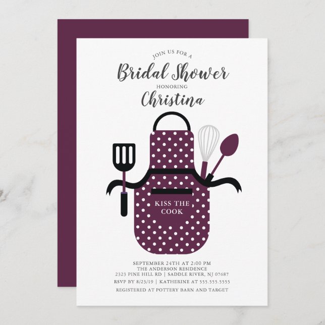 Berry Stock the Kitchen Bridal Shower Invitation (Front/Back)