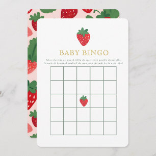 Berry Strawberry Baby Shower Baby Bingo Invitation
