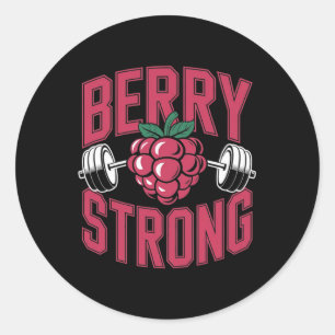 Berry Strong - Fitness Weightlifting Bodybuilding  Classic Round Sticker