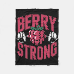 Berry Strong - Fitness Weightlifting Bodybuilding Fleece Blanket