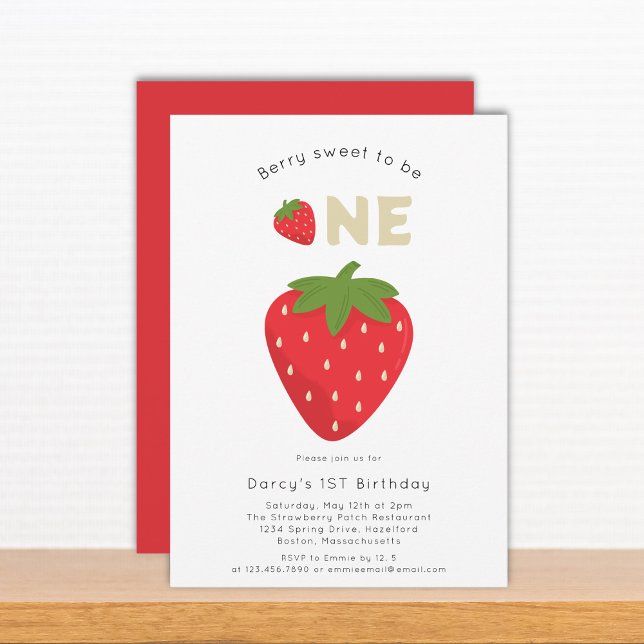 Berry sweet 1st birthday  invitation (Creator Uploaded)