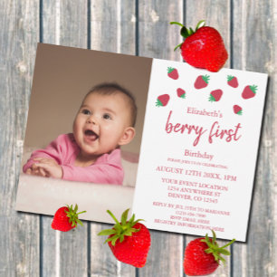 Berry Sweet 1st Birthday Invitation