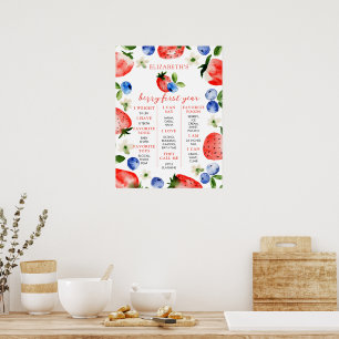 Berry Sweet 1ST BIRTHDAY MILESTONE Poster