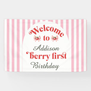 Berry Sweet 1st birthday welcome Banner
