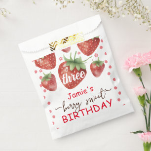 Berry Sweet 3rd Birthday Favour Bags