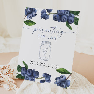 Berry Sweet Baby Blueberry Parenting Tip Jar Pedestal Sign