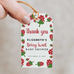Berry Sweet Baby Cute Strawberry Modern Thank you Gift Tags