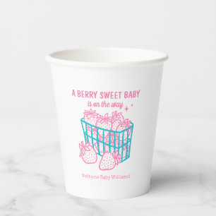 Berry Sweet Baby Doodle Pink Strawberry Girl Paper Cups