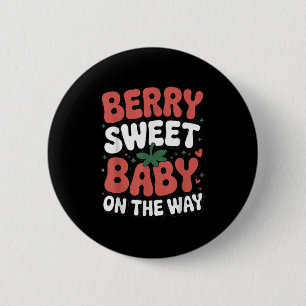 Berry Sweet Baby On The Way Cute Strawberry Pregna 6 Cm Round Badge