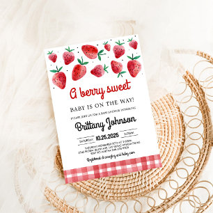Berry Sweet Baby On the Way Girl Baby Shower Invitation