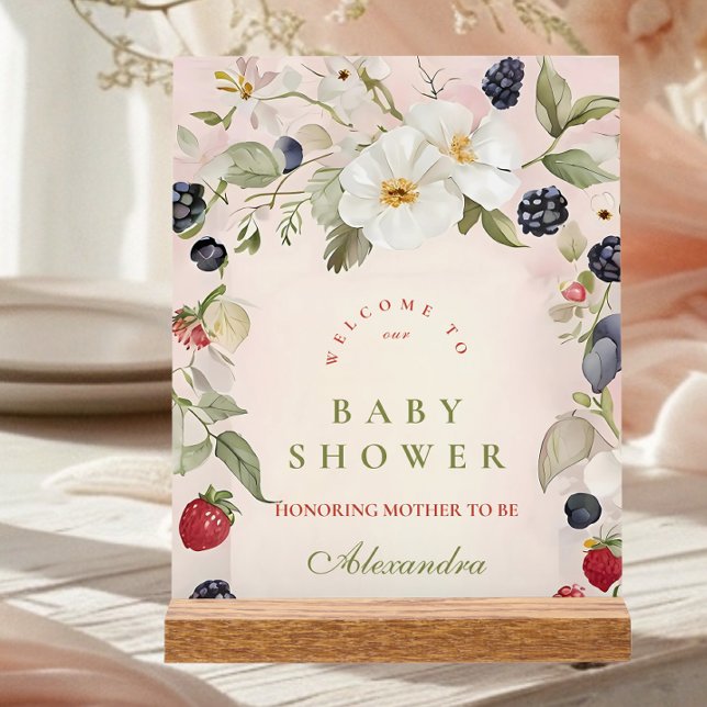  Berry Sweet Baby Shower Acrylic Sign (Creator Uploaded)