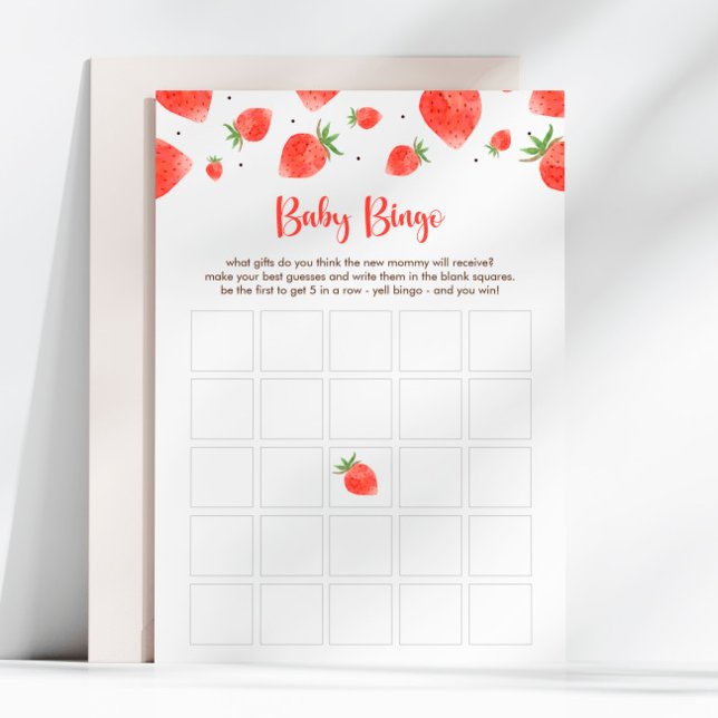 Berry Sweet Baby Shower Baby Bingo Game Card (Creator Uploaded)