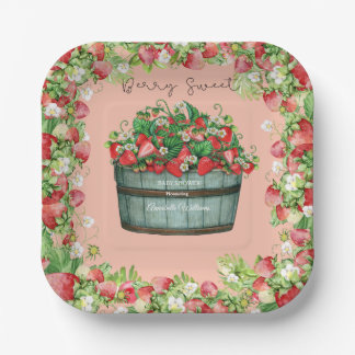 berry sweet baby shower baby shower invitation paper plate