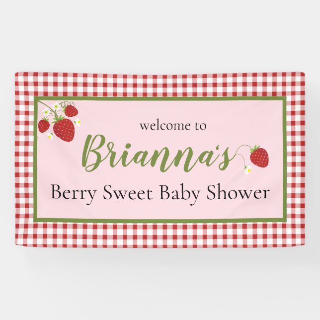 Berry Sweet Baby Shower Banner (Horizontal)