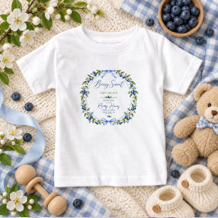 Berry Sweet baby shower Blue Gingham Blueberry T-Shirt