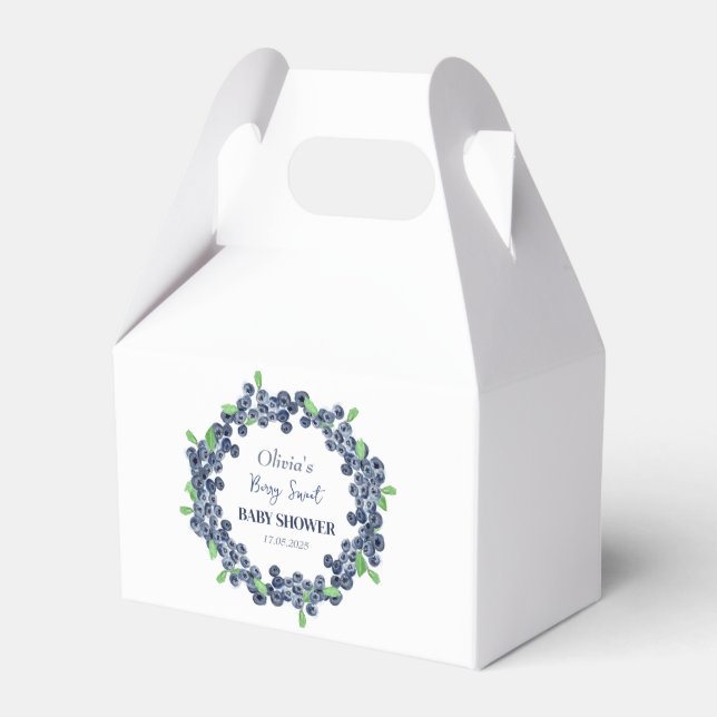 Berry Sweet Baby Shower Blueberry Baby Girl Boy Favour Box (Front Side)