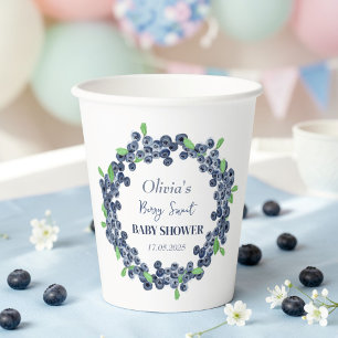 Berry Sweet Baby Shower Blueberry Baby Girl Boy Paper Cups