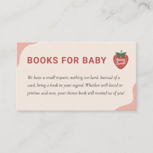 Berry Sweet Baby Shower Books for Baby Enclosure Card