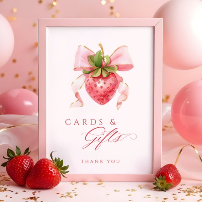 Berry Sweet Baby Shower Cards & Gifts Table Sign (Creator Uploaded)