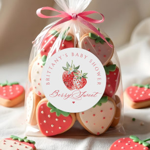 Berry Sweet Baby Shower Classic Round Sticker